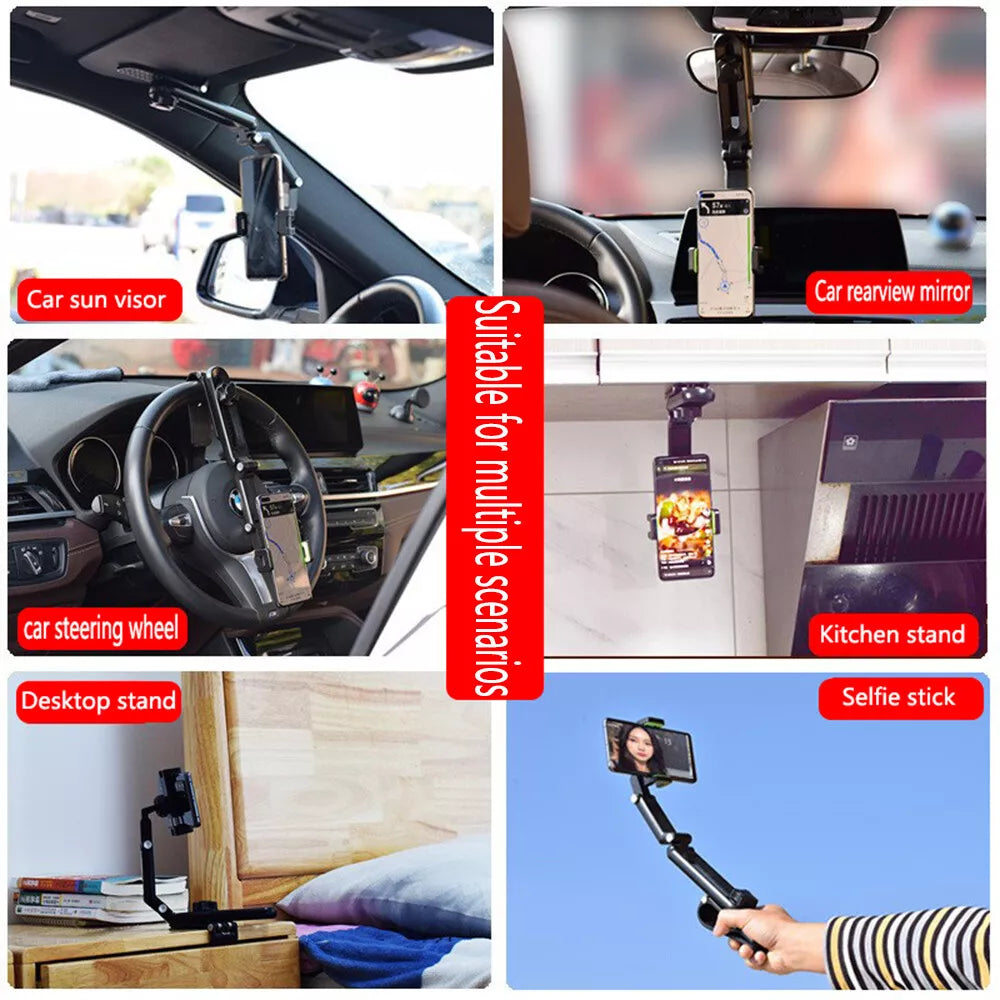 1080 Rotation Car Phone Holder Clip - 360 Universal Adjustable Car Mount for All Phones