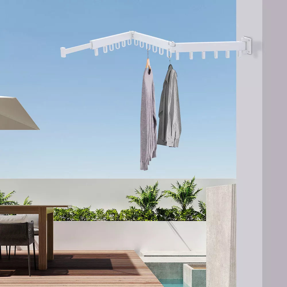 Retractable Cloth Drying Rack, Folding Clothes Hanger, Wall Mount