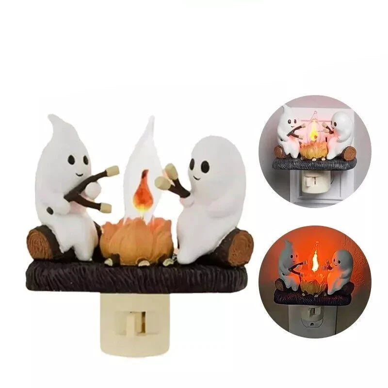 Halloween Ghost Bonfire Night Light - Campfire Flicker Flame Night Light