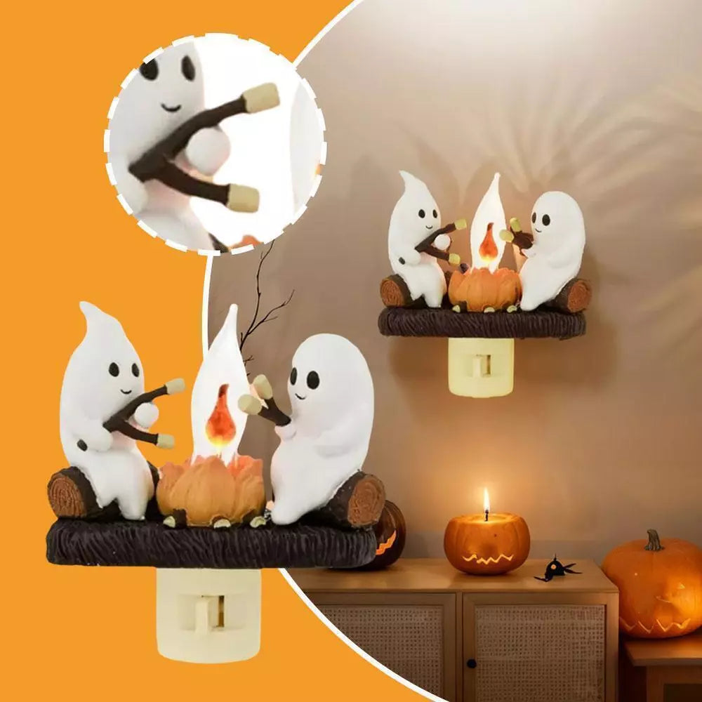 Halloween Ghost Bonfire Night Light - Campfire Flicker Flame Night Light
