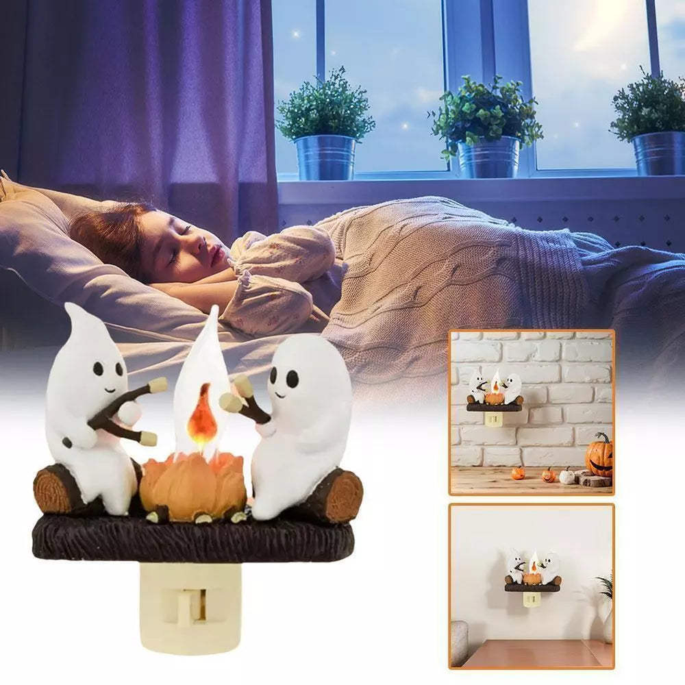Halloween Ghost Bonfire Night Light - Campfire Flicker Flame Night Light