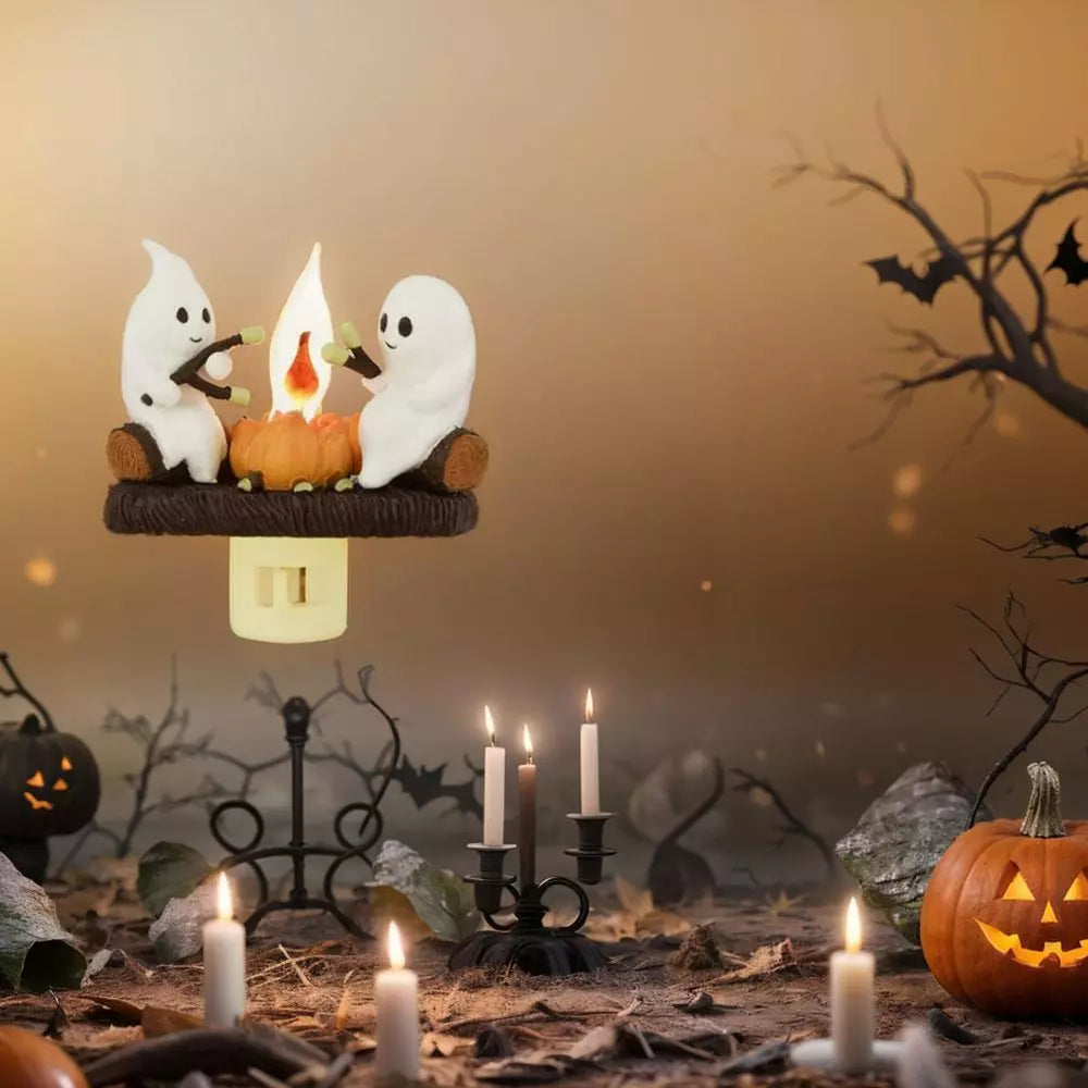 Halloween Ghost Bonfire Night Light - Campfire Flicker Flame Night Light