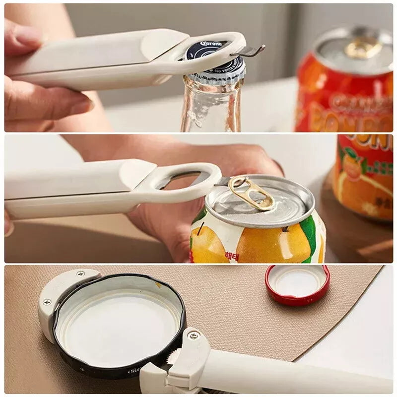 Retractable Bottle Opener - Adjustable Lid Multifunctional Retractable Can Opener