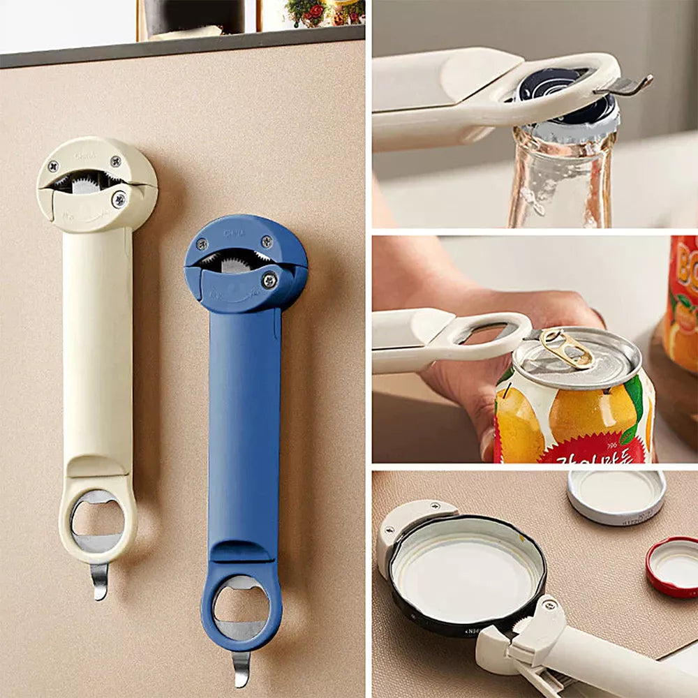 Retractable Bottle Opener - Adjustable Lid Multifunctional Retractable Can Opener