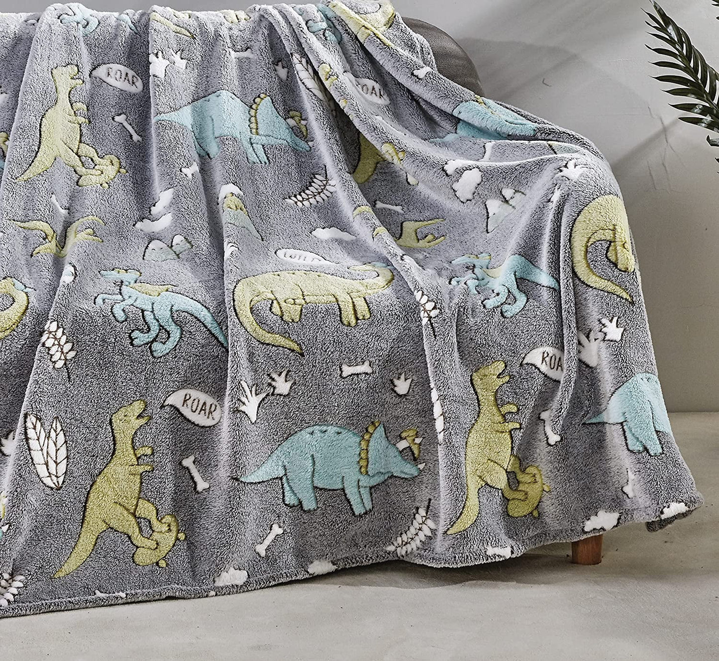 Luminous Blanket - Moon Star Design Warm Flannel Glow In The Dark Blanket