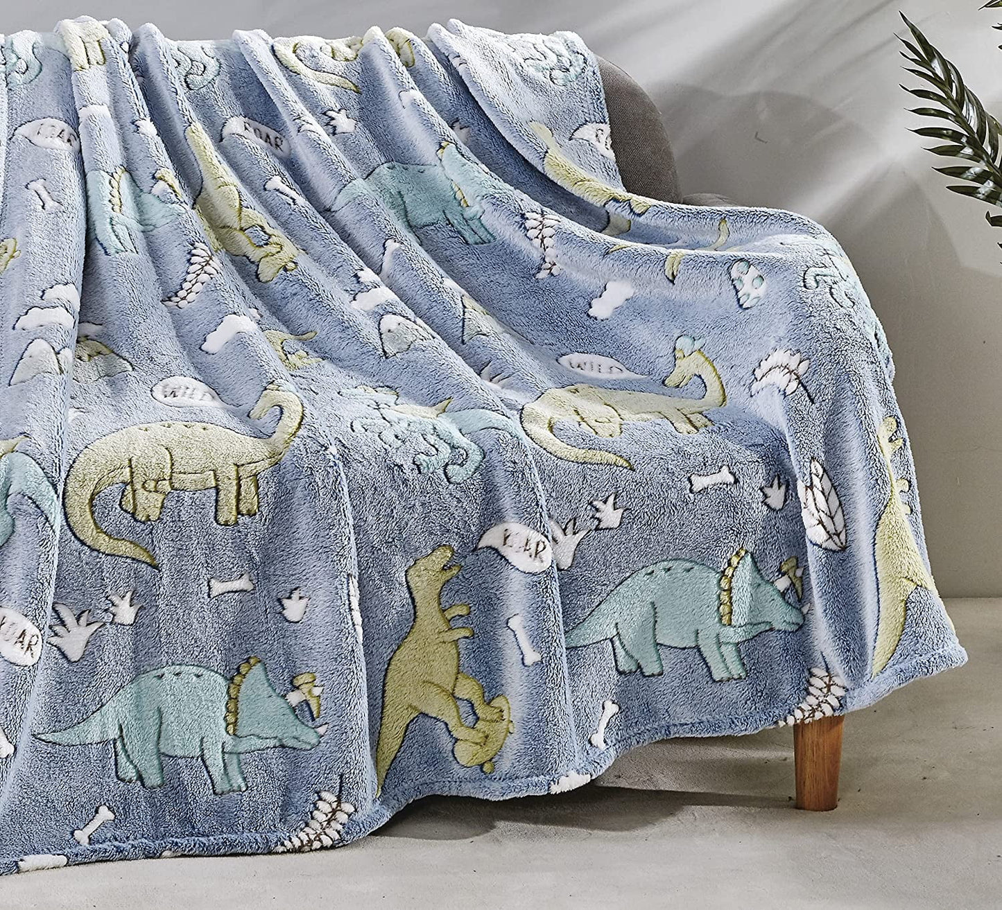Luminous Blanket - Moon Star Design Warm Flannel Glow In The Dark Blanket
