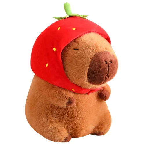Capybara Plush Strawberry Hat