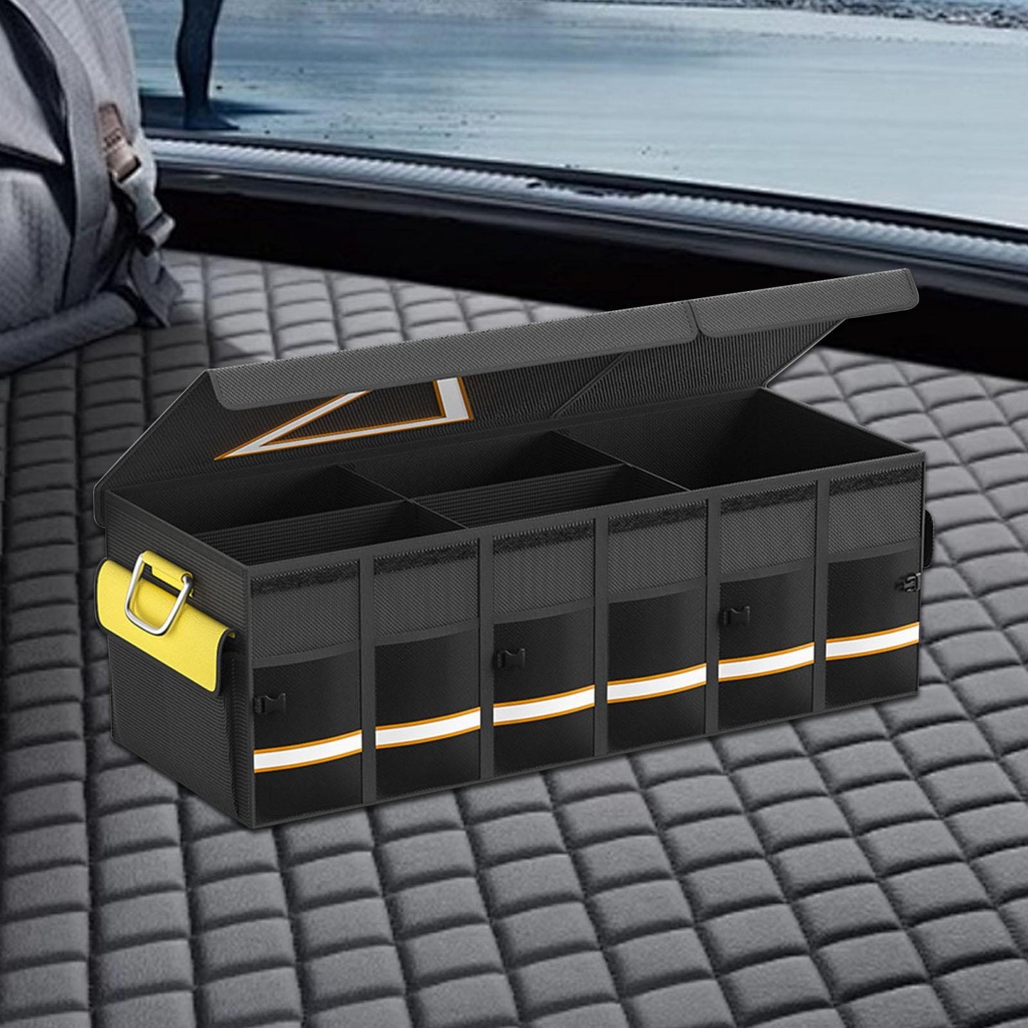 Car Trunk Organizer – Transform Your Vehicle with This Stylish Multi-Functional Leather Storage Bag for Effortless Tidying and Tool Management