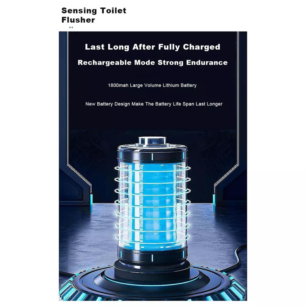 Touchless Intelligent Auto-Flush Sensor - Adjustable Automatic Motion Sensor Toilet Flush Kit Powered by Batteries