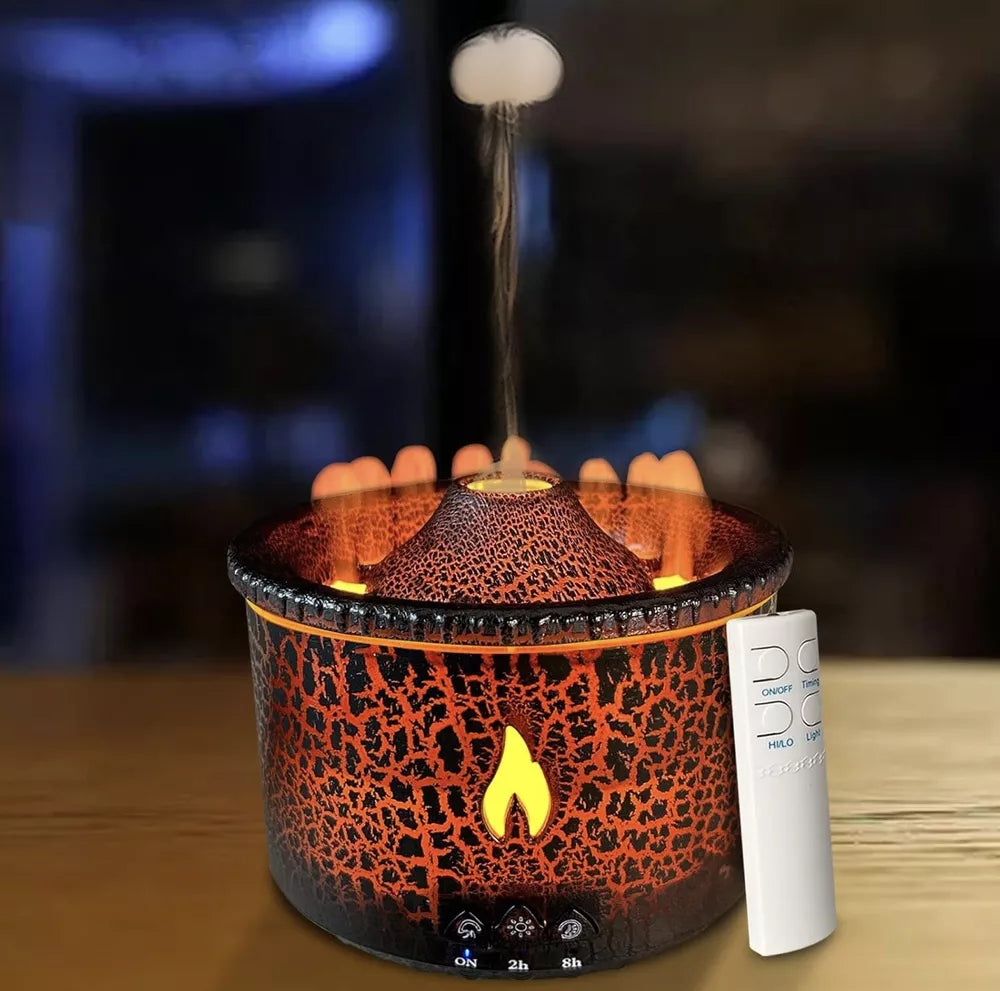 Volcano Aroma Diffuser - Humidifier Flame and Volcano for Bedroom, Living Room, Office, Spa & Yoga