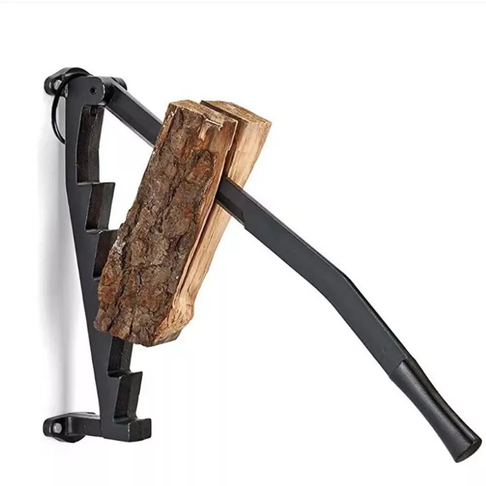 Hanging Carbon Steel Firewood Chopping Machine - Portable Wall Mounted Wood Kindling Splitter