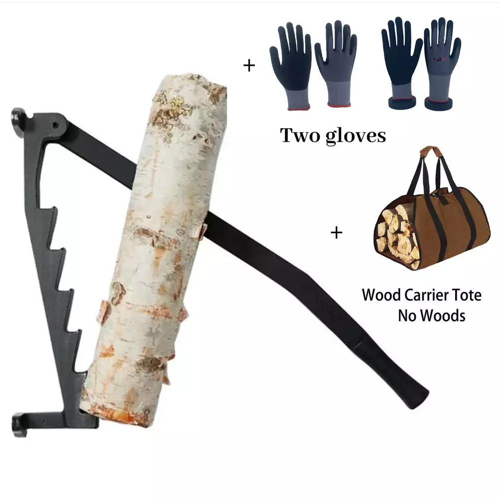 Hanging Carbon Steel Firewood Chopping Machine - Portable Wall Mounted Wood Kindling Splitter