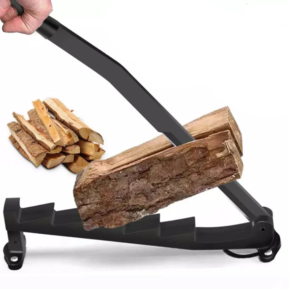 Hanging Carbon Steel Firewood Chopping Machine - Portable Wall Mounted Wood Kindling Splitter