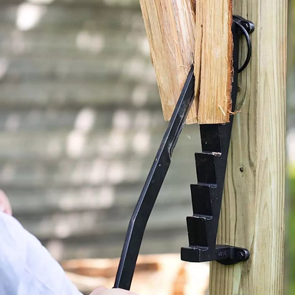 Hanging Carbon Steel Firewood Chopping Machine - Portable Wall Mounted Wood Kindling Splitter