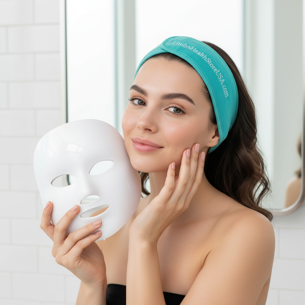 LED face mask results glowing skin anti aging collagen facial rejuvenation professional quality