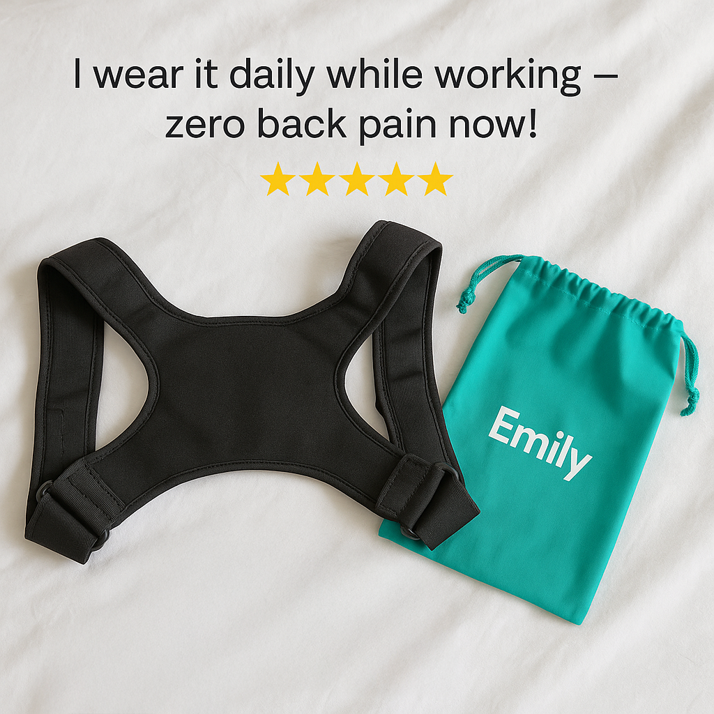 Emily's Back Posture Corrector - Adjustable Support Brace for Pain Relief and Better Posture