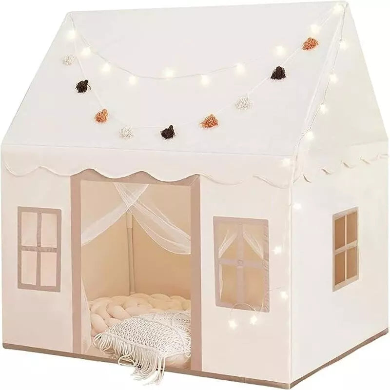 Large Kids Play Tent with Star String Lights