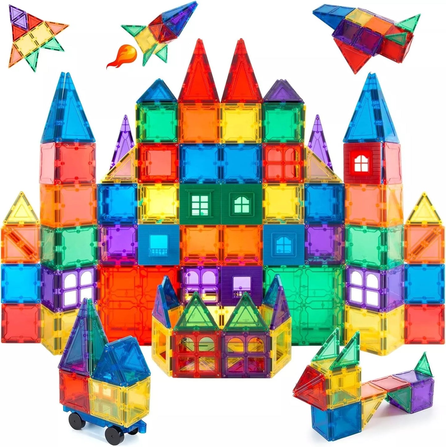 Magnetic Building Tiles Transparent Blocks Toy
