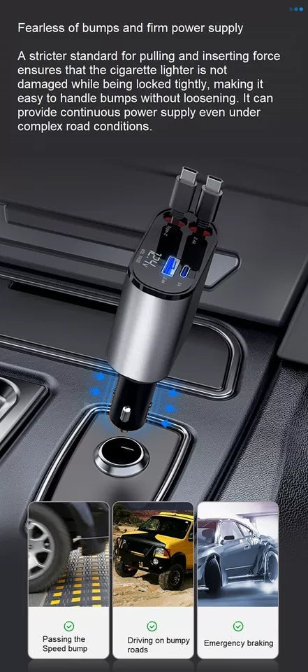 4 In 1 Retractable Car Charger