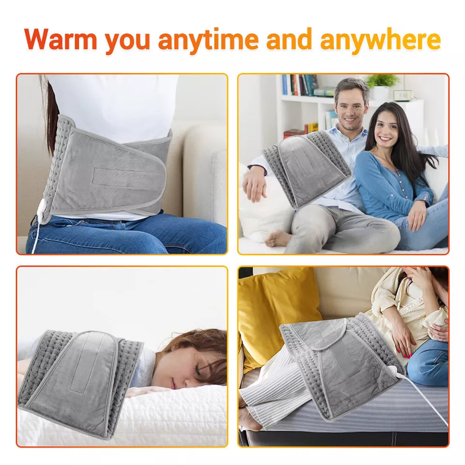 Massaging Heating Pad – Heat & Vibration Therapy for Back Pain