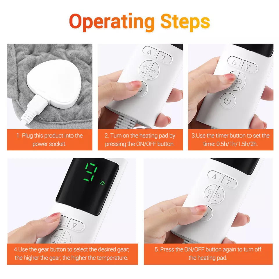 Massaging Heating Pad – Heat & Vibration Therapy for Back Pain