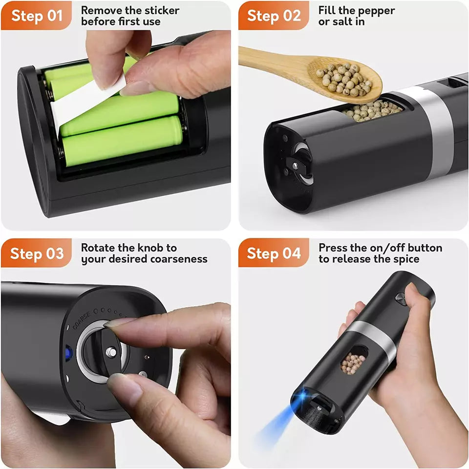 Rechargeable Salt and Pepper Mill Set by Sharper Image