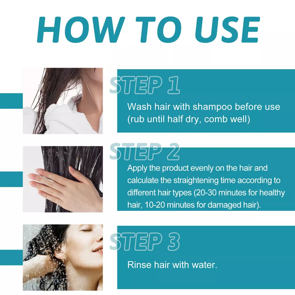 Protein Hair Straightening Cream Silk Gloss Smooth Rough Hair Repair Straight