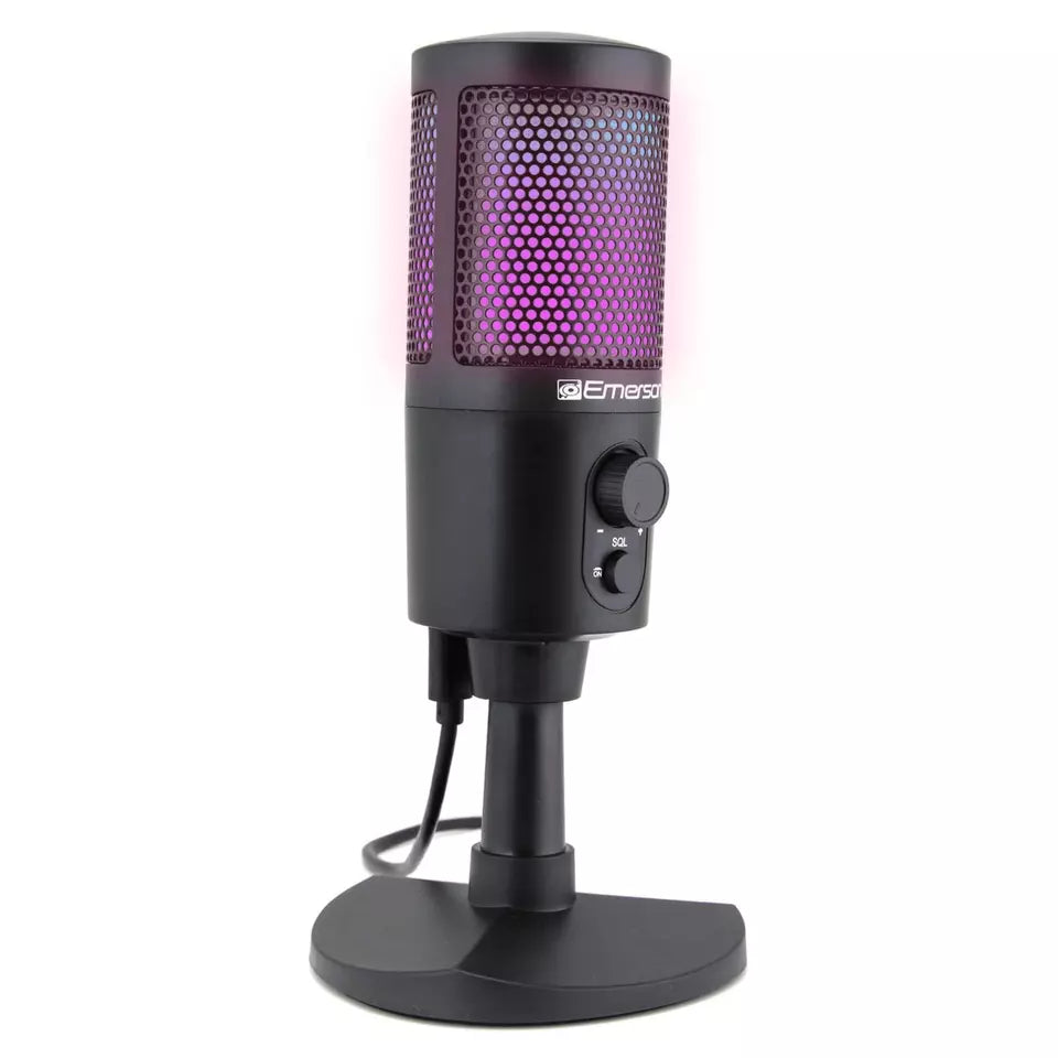 USB Gaming and Streaming Microphone with RGB Lighting