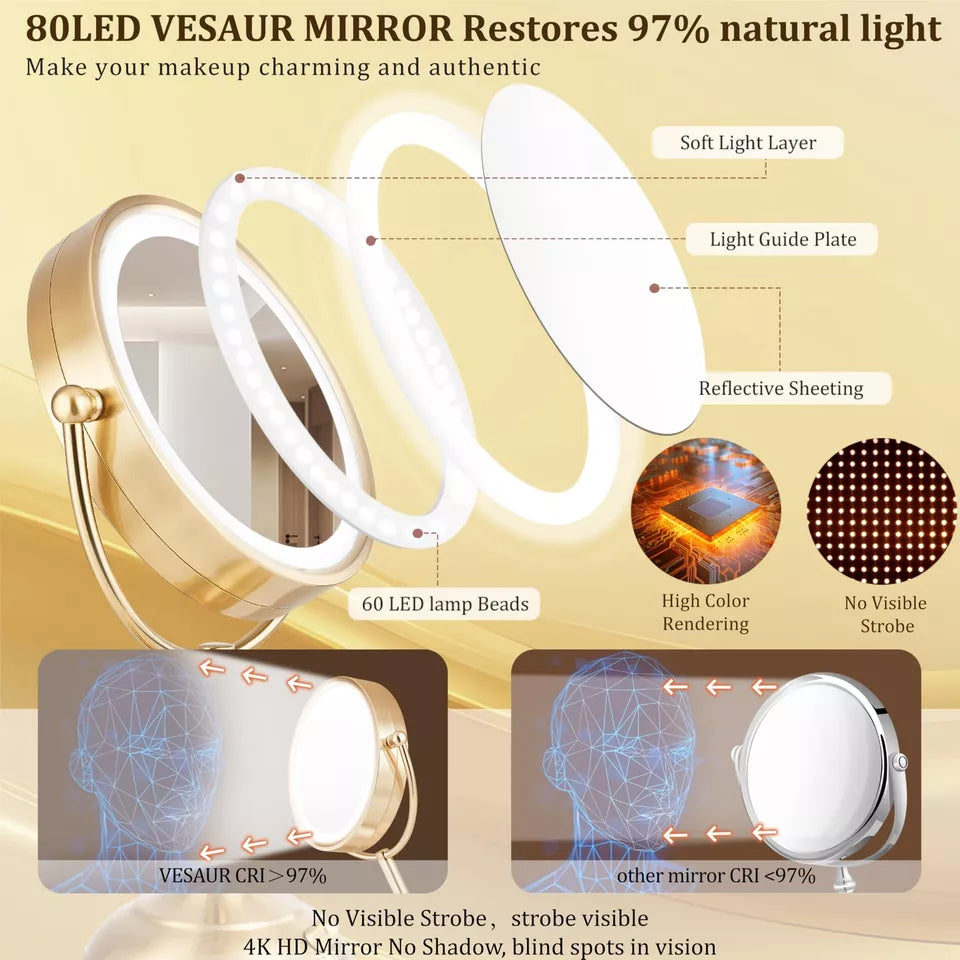 LED Lighted Glamour Makeup Mirror