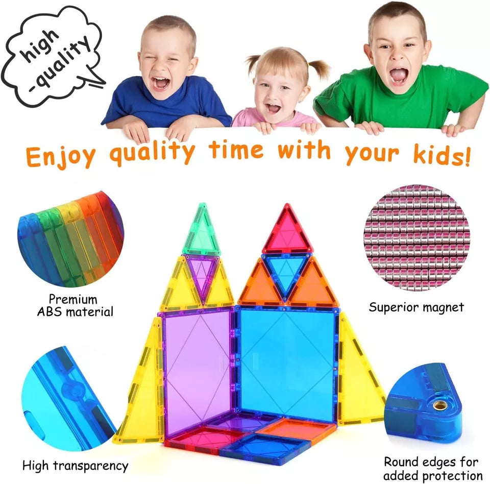 Magnetic Building Tiles Transparent Blocks Toy
