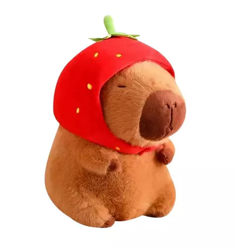 Capybara Plush Strawberry Hat