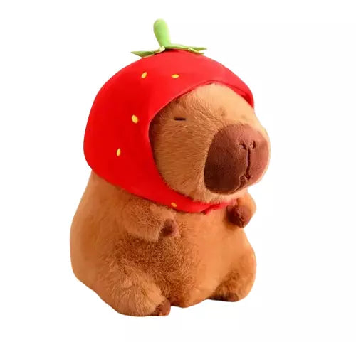Capybara Plush Strawberry Hat