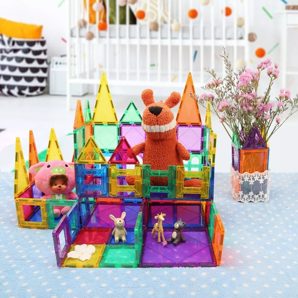 Magnetic Building Tiles Transparent Blocks Toy