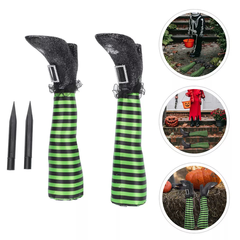 Artificial Witch Legs Halloween Yard Decoration