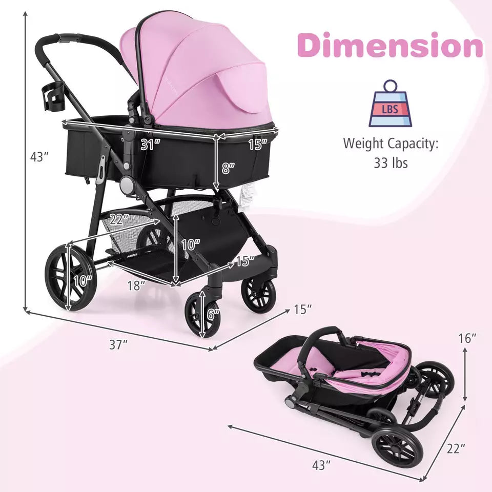 Luxurious 3 In 1 Baby Stroller