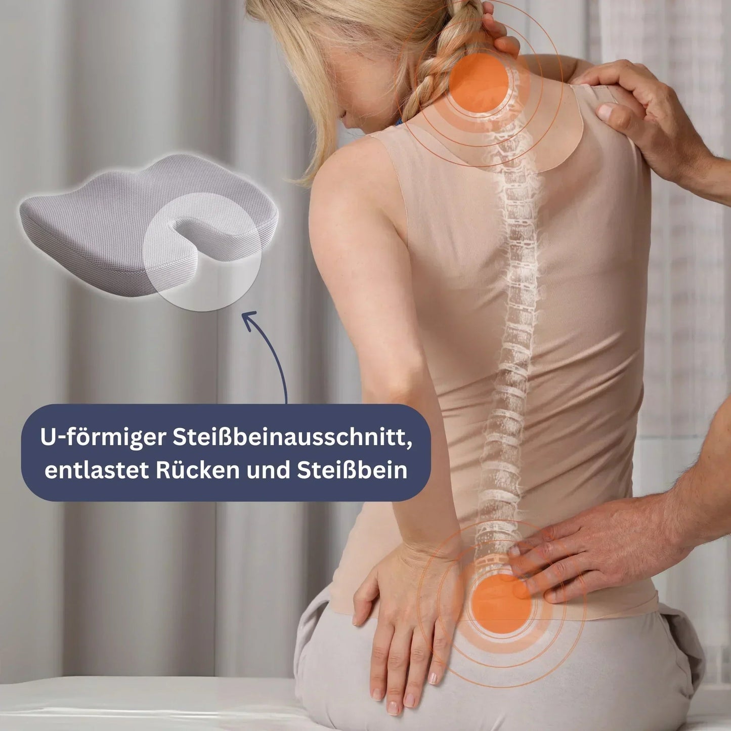 Ergonomisches Sitzkissen gegen Ischiasschmerzen