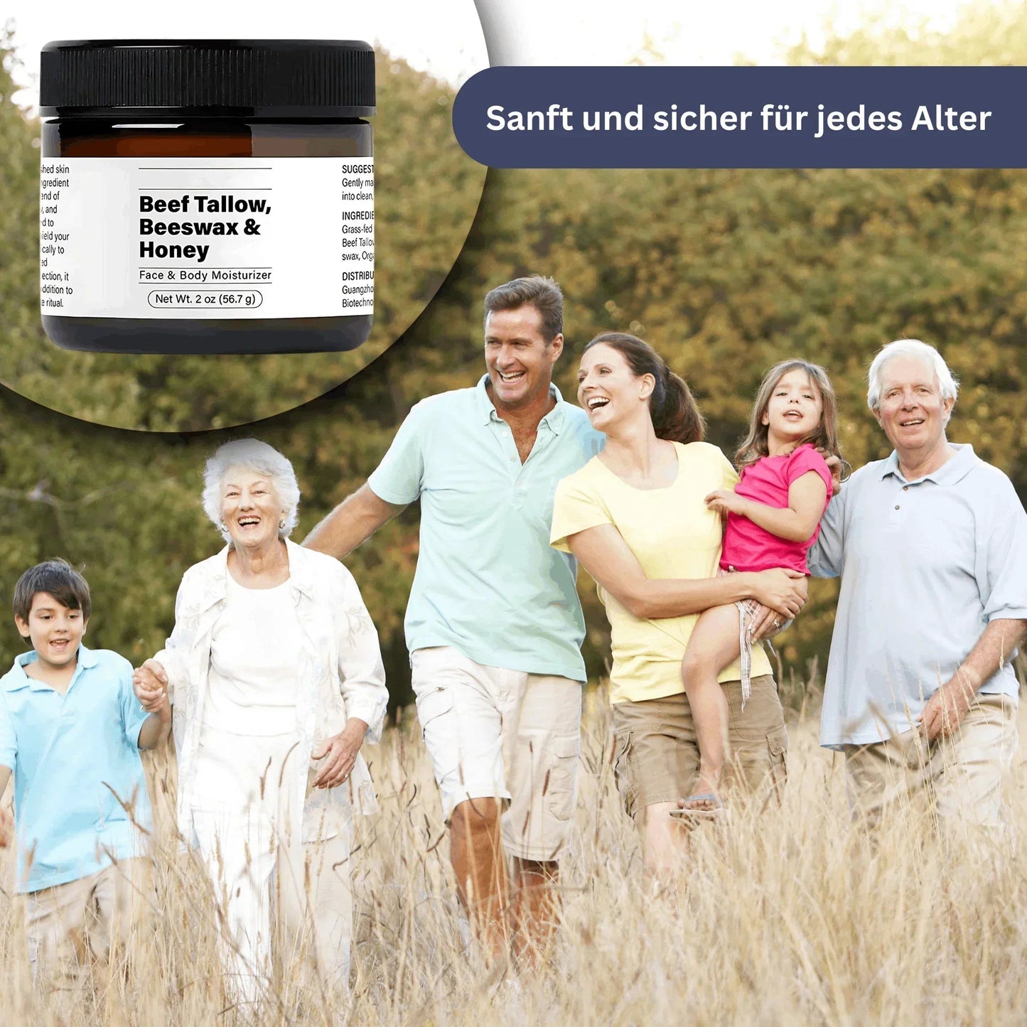 Beef Tallow Moisturizer mit Bienenwachs & Honig – 2-in-1 Hautpflege