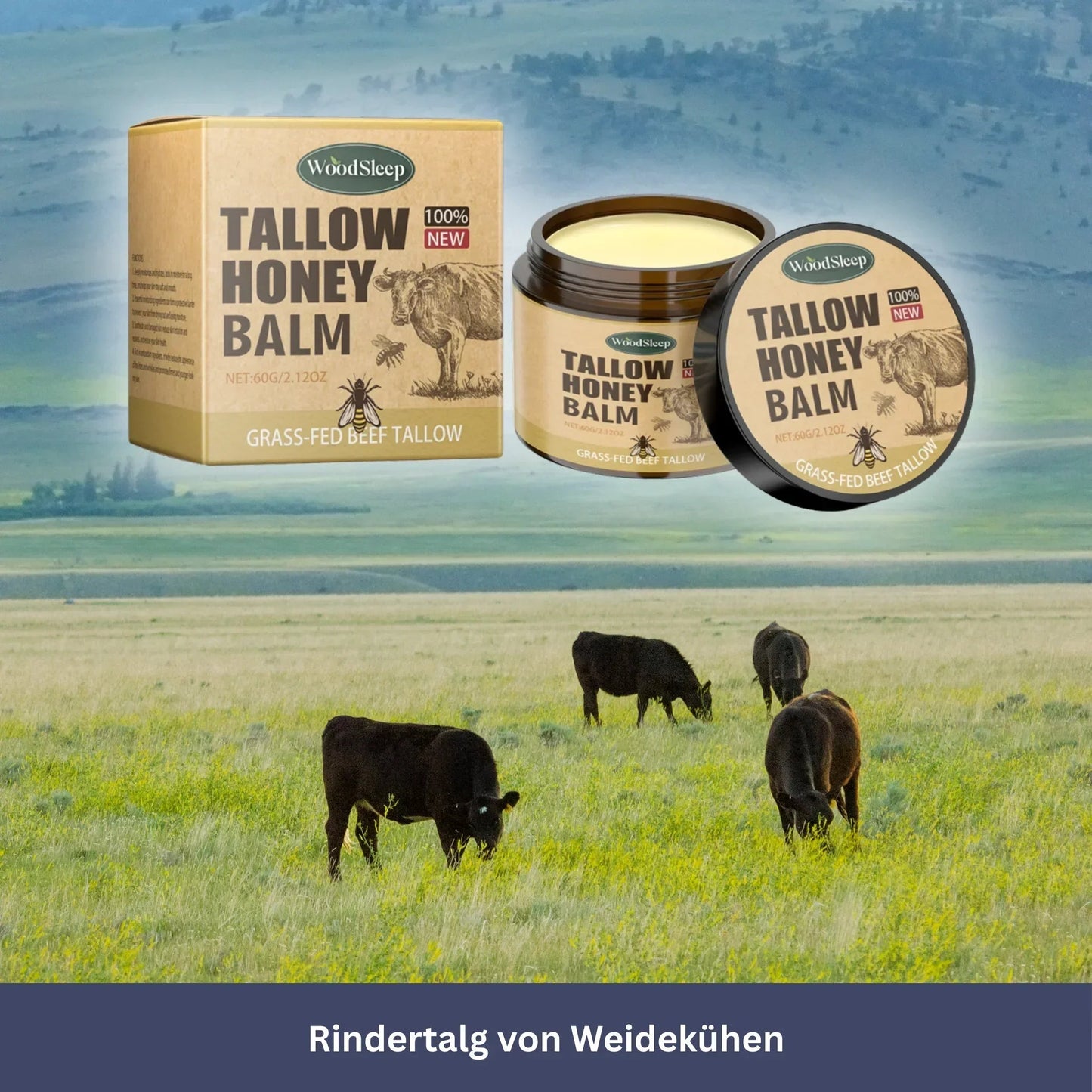 Bio Beef Tallow Honigbalsam – Für Haut & Gesicht