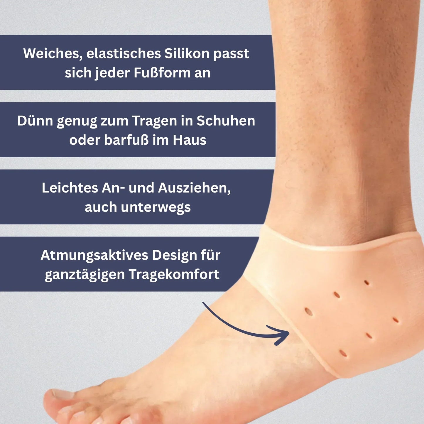 SilkProtect Wiederverwendbare Silikon-Fersensocken