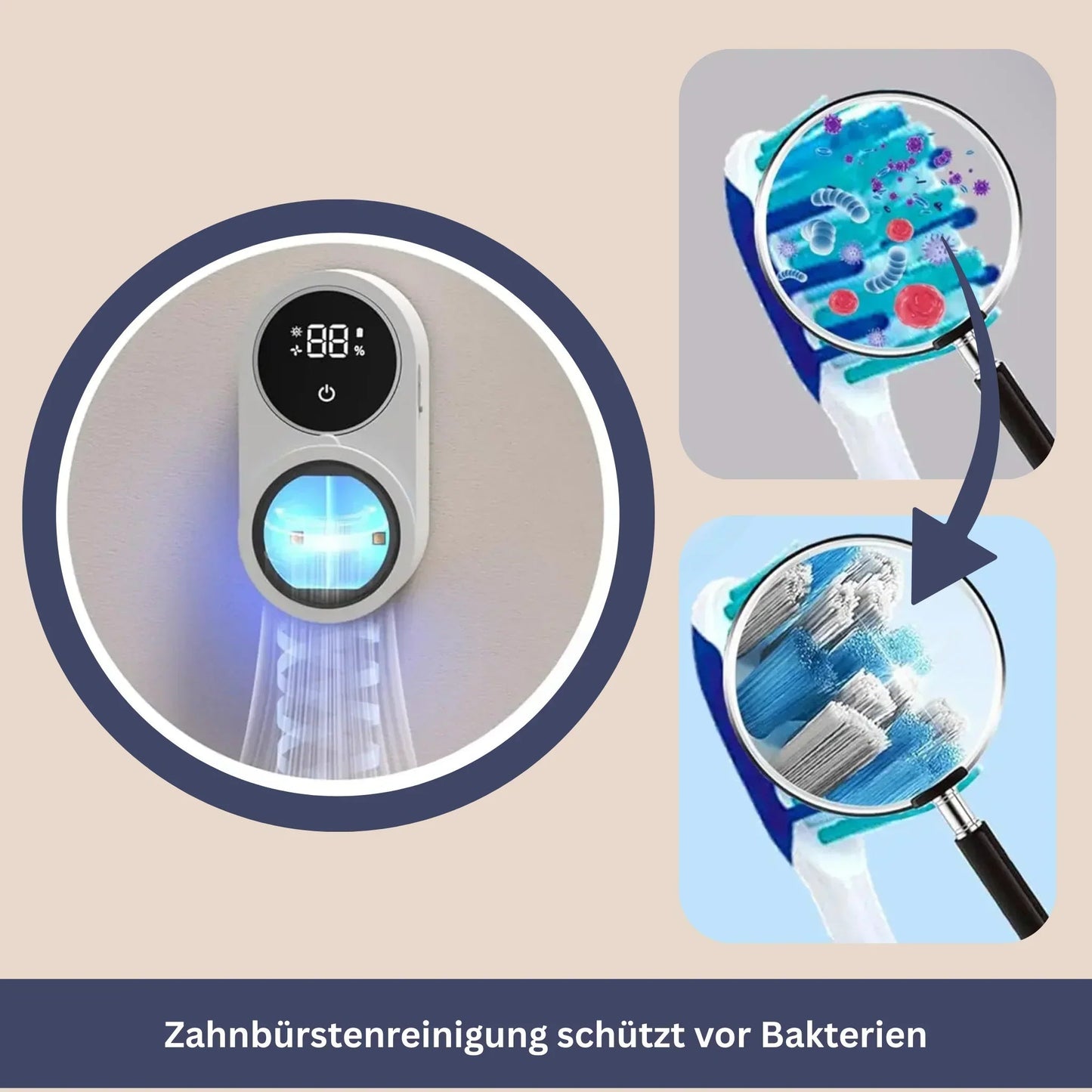 Intelligenter Zahnbürstenhalter mit UV-C Reinigungsfunktion