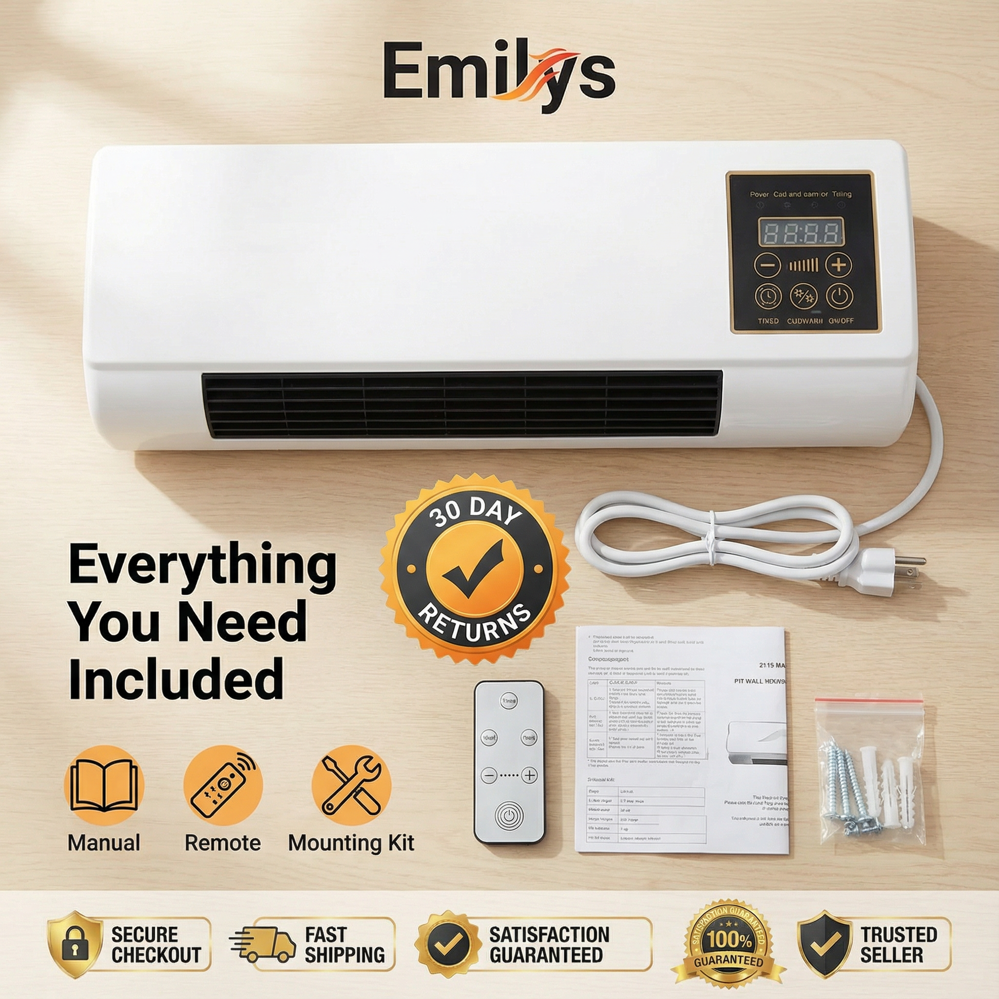 Emilys Indoor Space Heater - Perfect for Bedroom Office Living Room