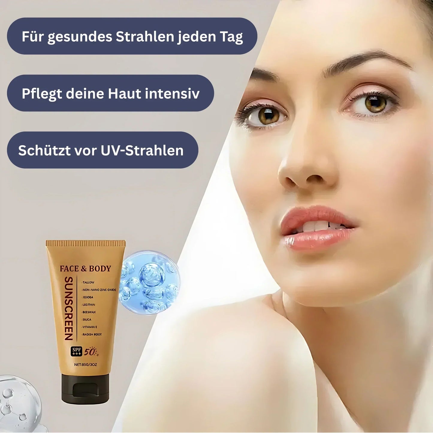 Beef Tallow Mineralischer Sonnenschutz SPF 50 – Natürlicher UV-Schutz