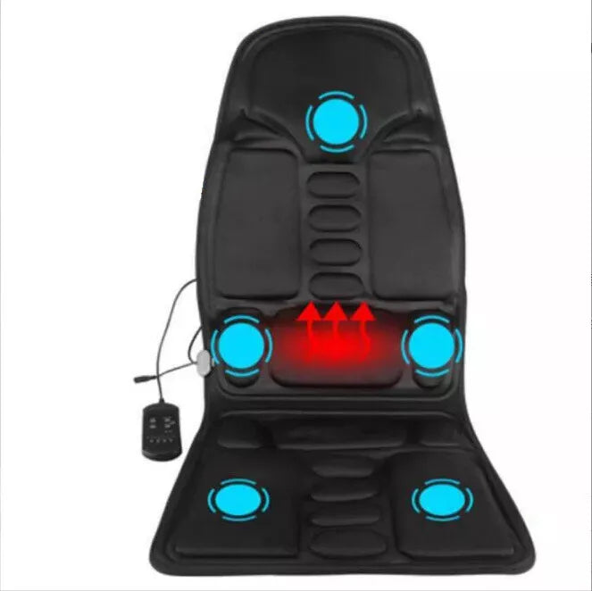 8 Mode Massage Chair Pad With Heated Back Neck Cushion For Car & Home