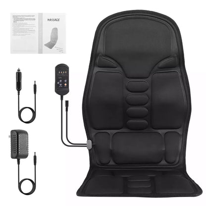 8 Mode Massage Chair Pad With Heated Back Neck Cushion For Car & Home