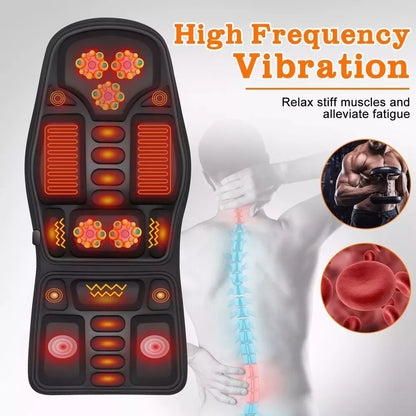 8 Mode Massage Chair Pad With Heated Back Neck Cushion For Car & Home