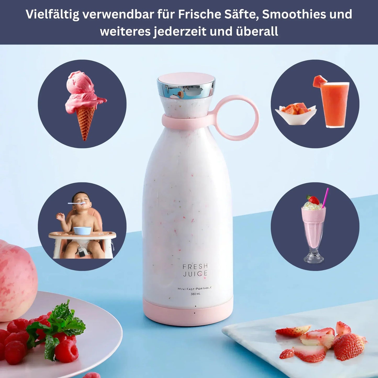 Elektrischer Mini-Mixer für Saft & Smoothie
