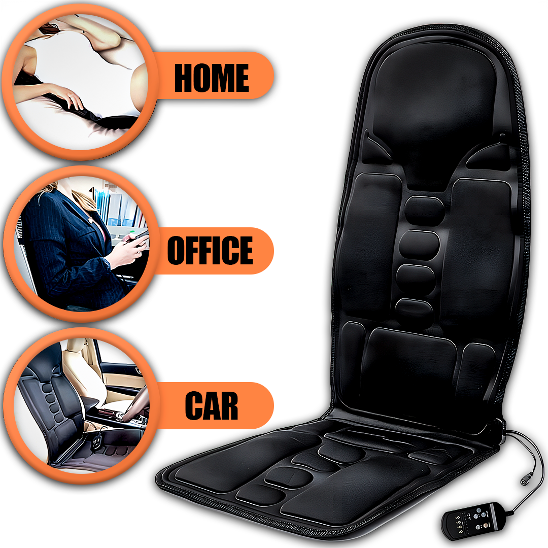 Portable Heated Vibrating Back Massager - Massage Chair Pad for Home Office Car Use