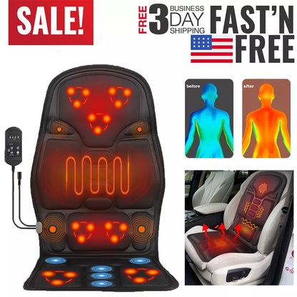Portable Heated Vibrating Back Massager – Targeted Pain Relief & Muscle Relaxation