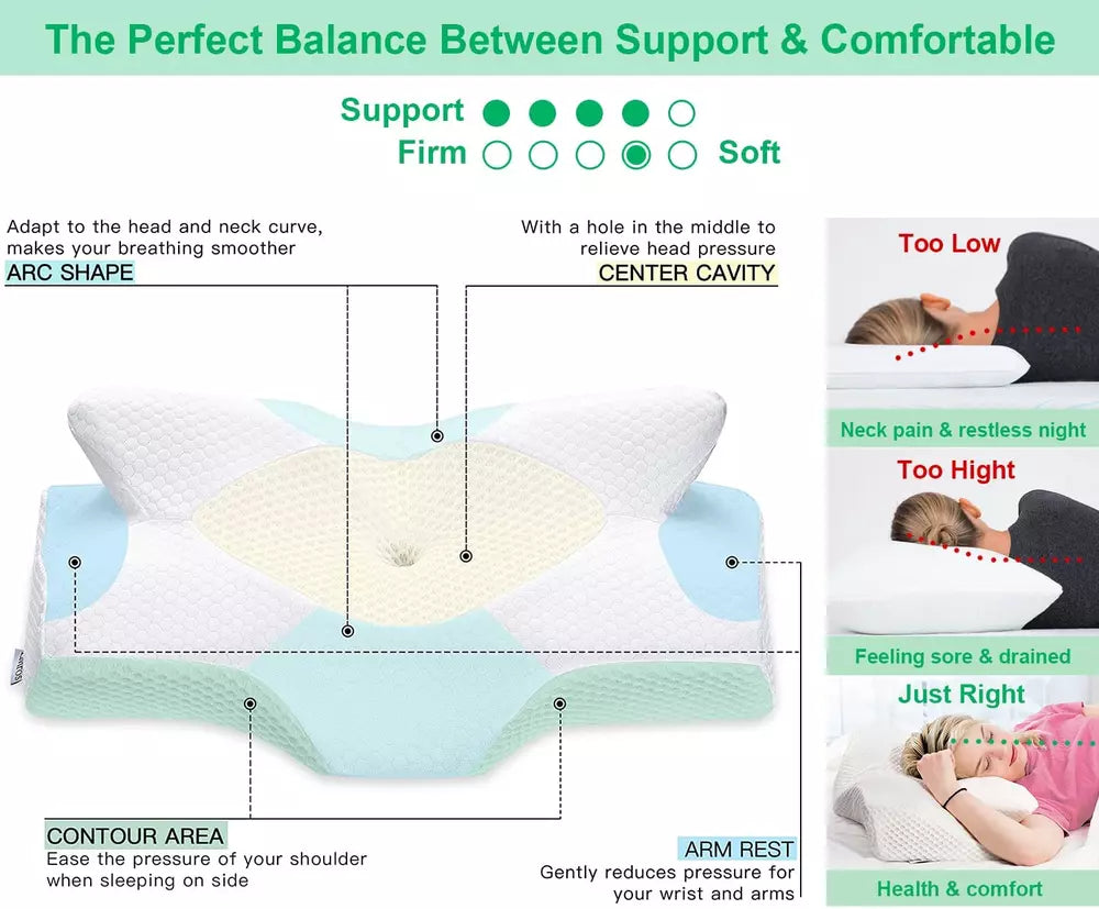 Butterfly Contour Memory Foam Pillow