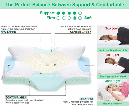 Butterfly Contour Memory Foam Pillow